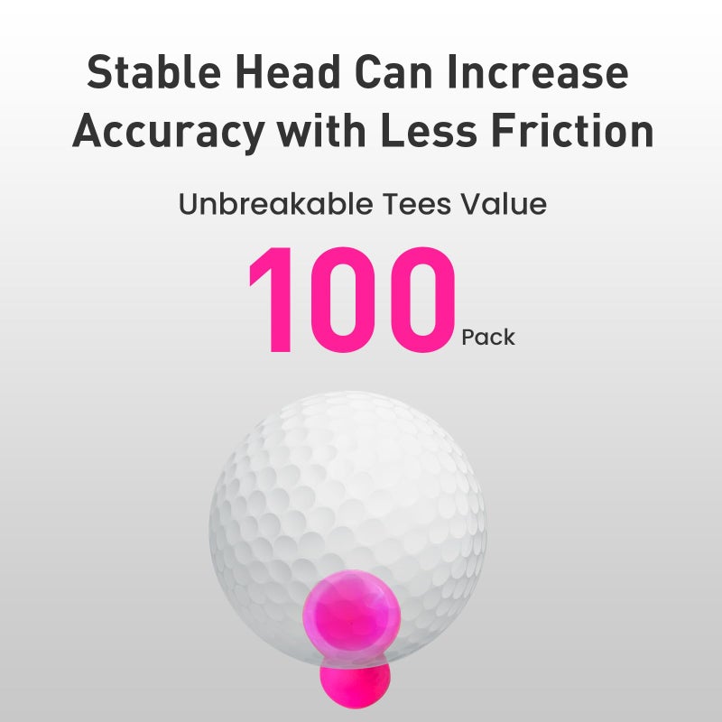 FINGER TEN Plastic Golf Castle Tees Step Down Unbreakable Mixed or Same Height Value 100 Count, 2 3/4, 2 1/4, 2, 1 3/4, 1 1/2 Inch Length Colorful for Practice (All 2 1/4'' in Pink) - Image 4